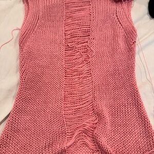 Pink Knit Sweater Vest
